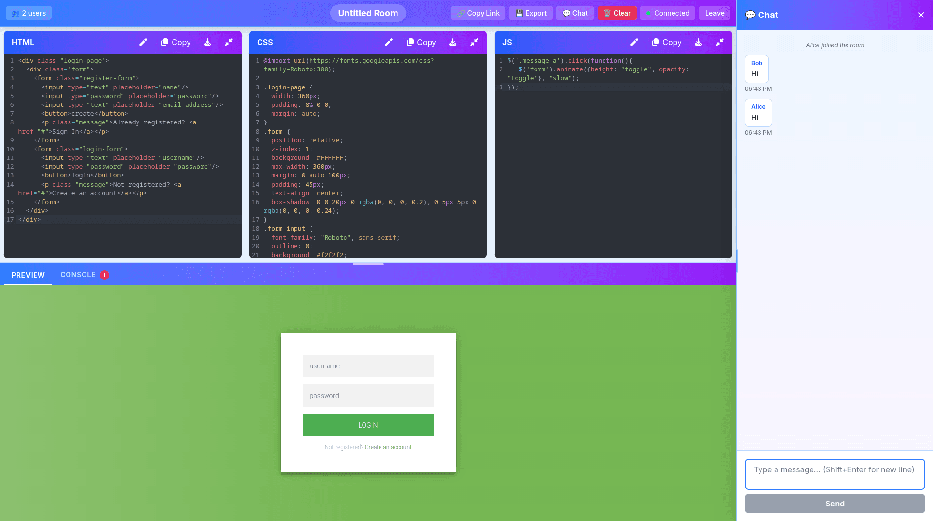 PeerScript screenshot
